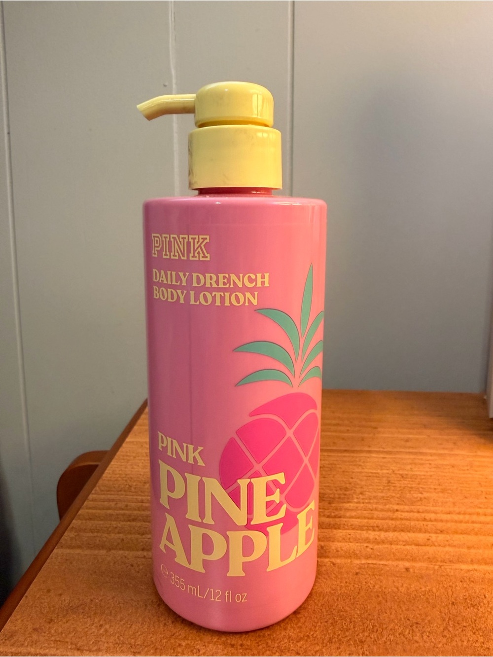 PINK Victoria's Secret Pineapple Scented Body Lotion - Pink & Yellow